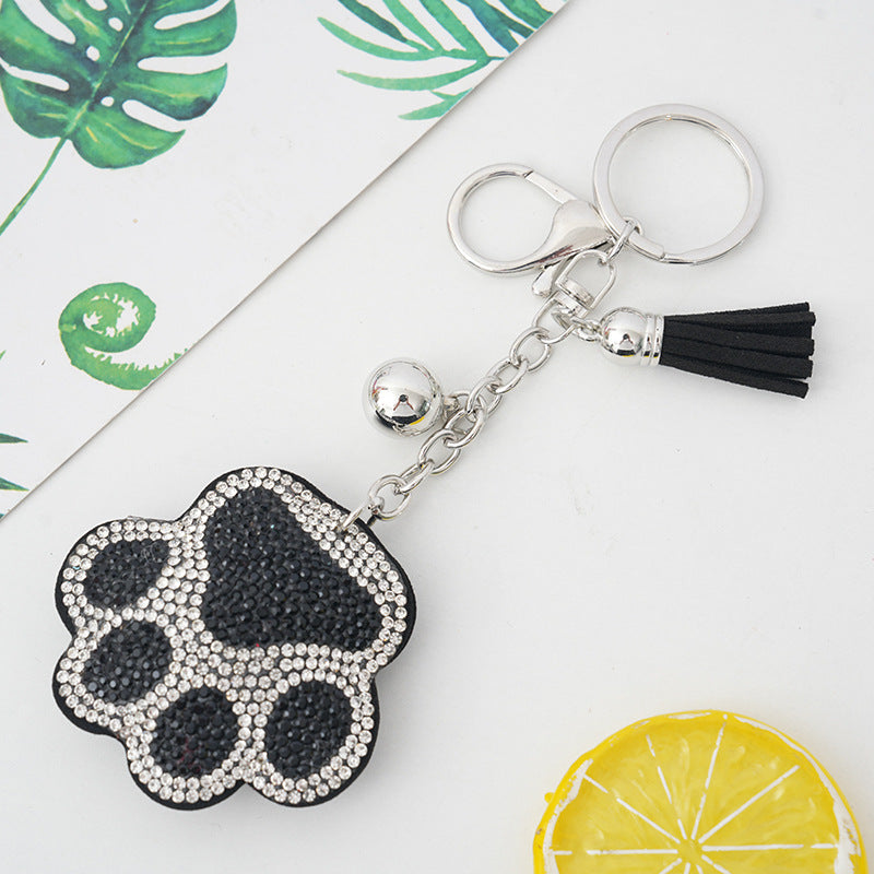 Wholesale Hot Diamond Creative Cartoon Bear Paw Keychain